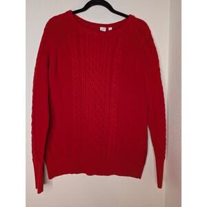 VTG Gap Chunky Wool Blend Sweater Cherry Red Cottagecore XL